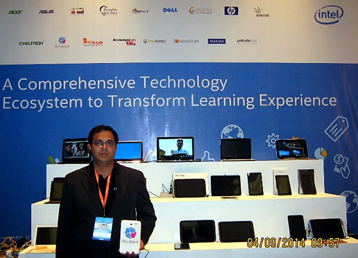Launching the first locally made Intel-powered tablets at the Digital India Summit 2014.