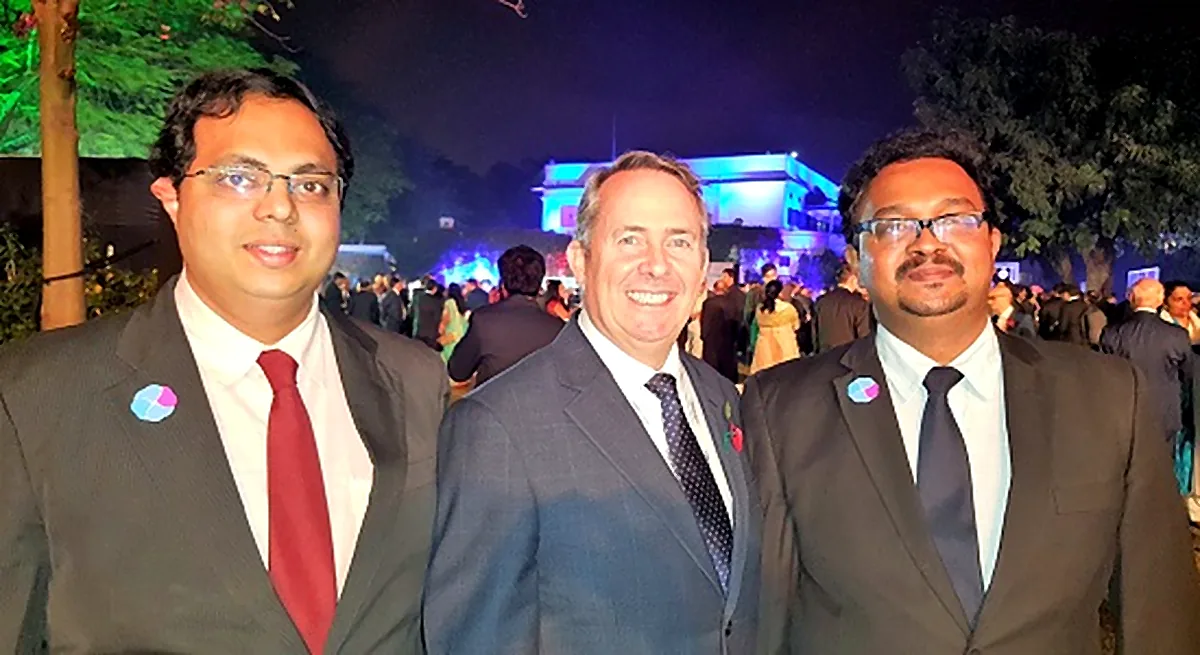Announcing the automated analytics expansion with UK Trade Secretary Liam Fox, New Delhi.