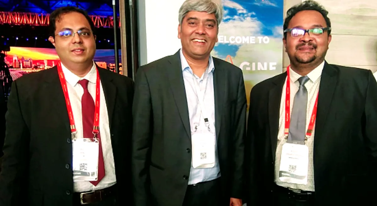 The founders with Mihir Shukla, Founder and CEO of Automation Anywhere, after signing the partnership.