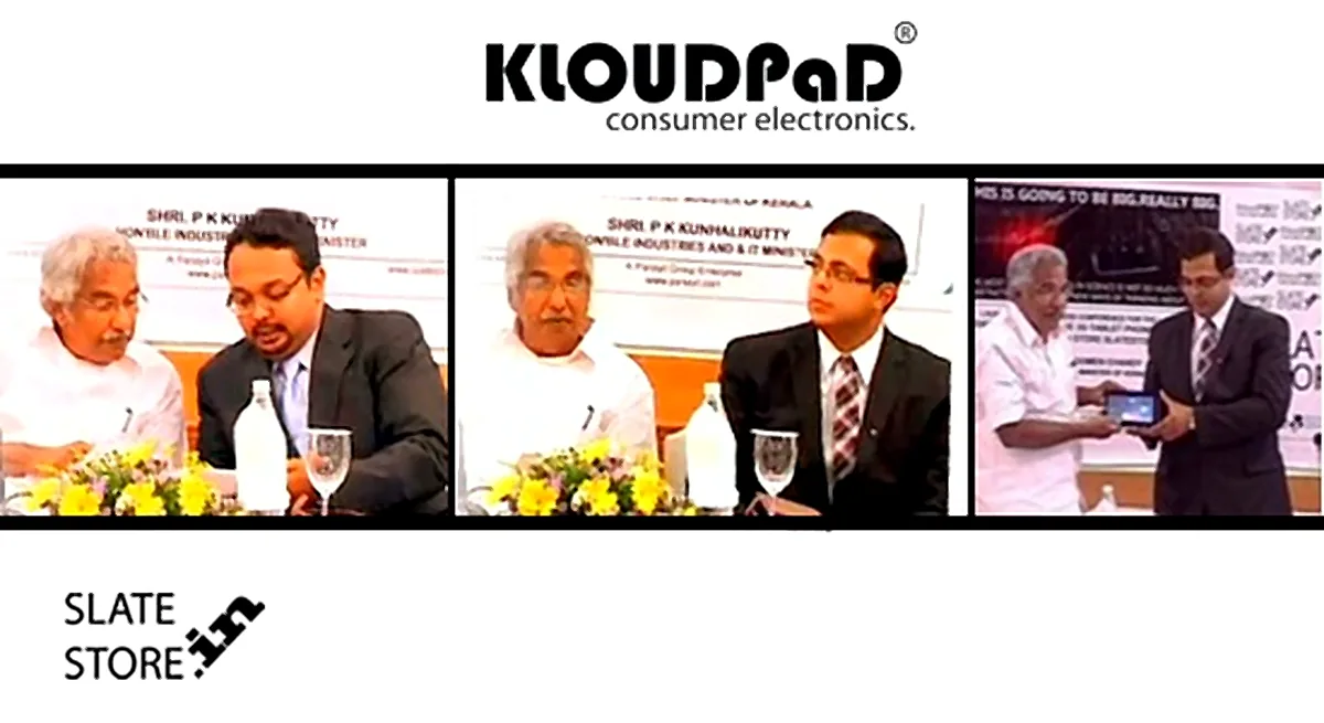 National launch of the Kloudpad 7-inch 3G tablet in Trivandrum, 21 May 2012.